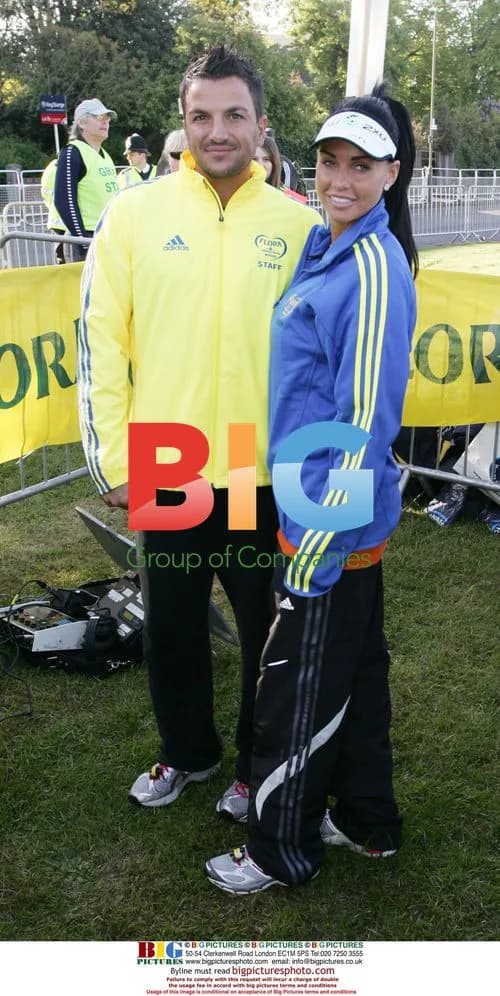 Katie Price and Peter Andre at 2009 London Marathon