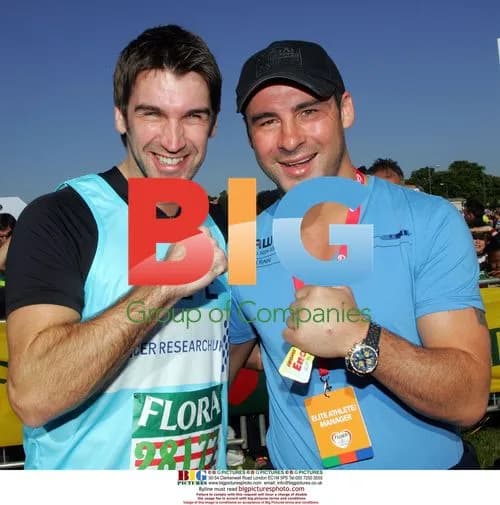 Lee McQueen and Joe Calzaghe at 2009 London Marathon