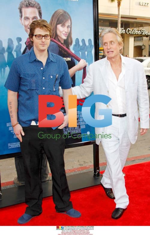 Michael Douglas and son at 'Ghosts of Girlfriends Past' premiere