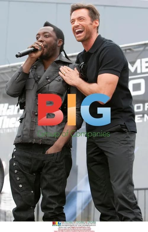 Will.i.am and Hugh Jackman at 'Wolverine' premiere