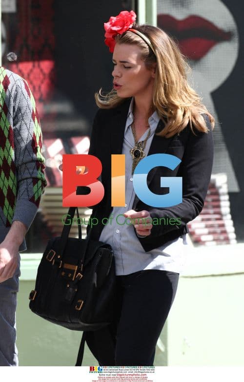 Billie Piper filming in North London