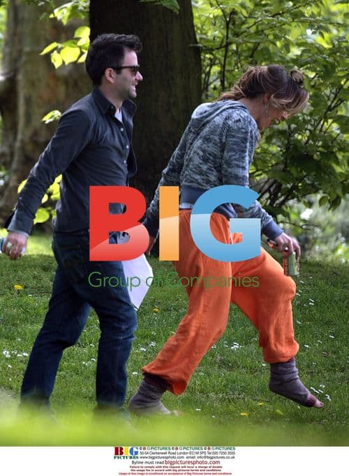 Billie Piper on set in Battersea park