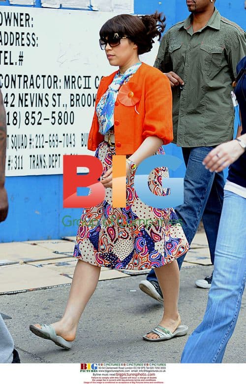 America Ferrera on Ugly Betty set