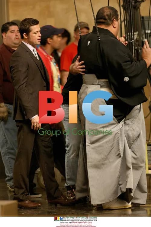 Brad Pitt films SoftBank commercial with sumo wrestler