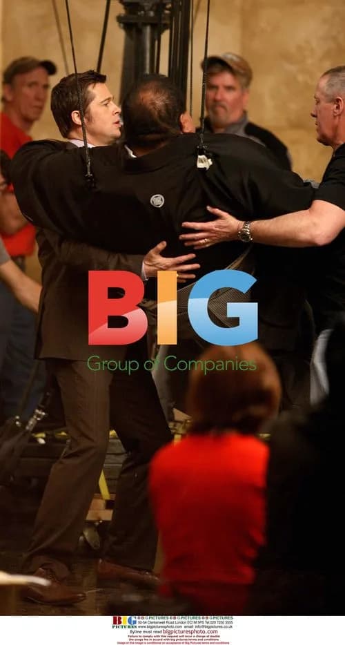 Brad Pitt films SoftBank commercial with sumo wrestler