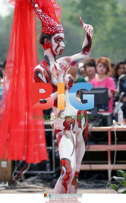 Young girl with paint torch design in China