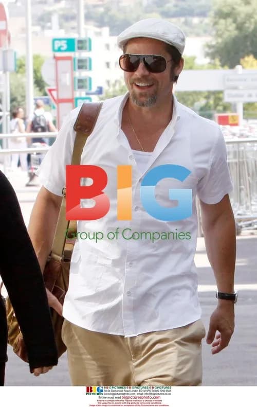 Brad Pitt arrives at Marseille airport