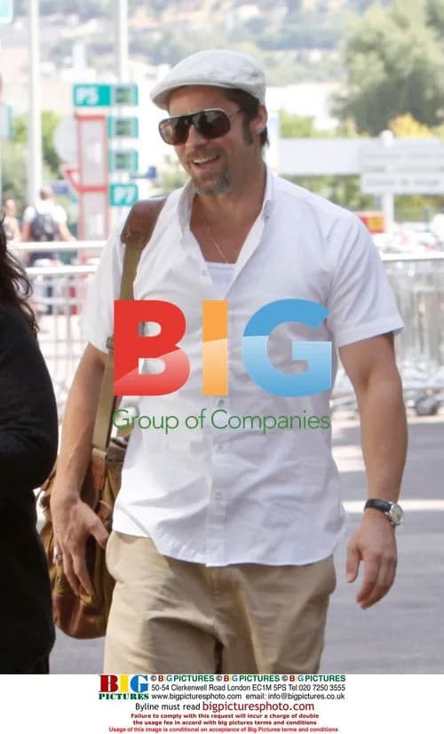 Brad Pitt arrives at Marseille airport