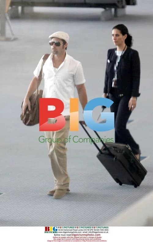 Brad Pitt Arrives at Marseille Airport