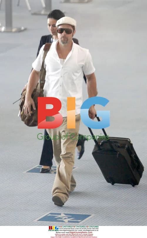 Brad Pitt arrives at Marseille airport