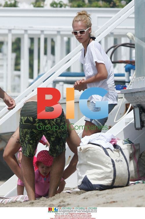 Jessica Alba and Family at Malibu Beach