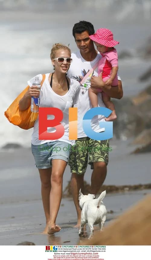 Jessica Alba and family at Malibu beach