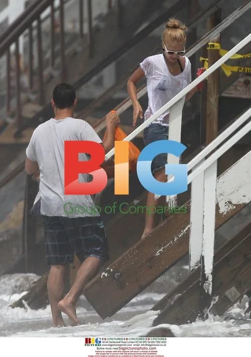 Jessica Alba and family at beach in Malibu