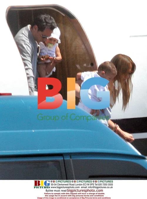 Jennifer Lopez and family arrive at Ciampino Airport