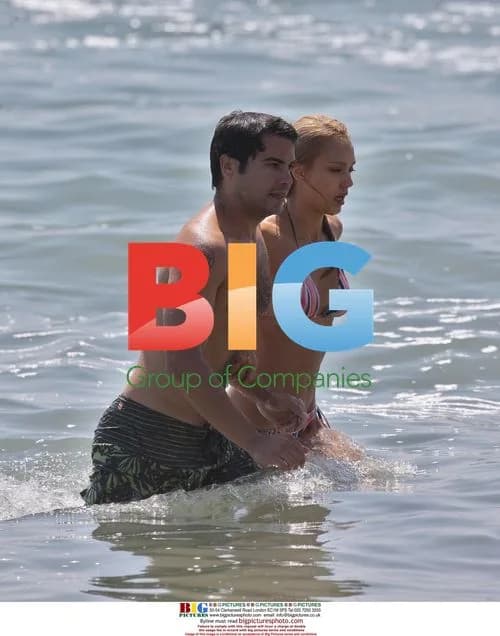 Jessica Alba and Cash Warren at the Beach
