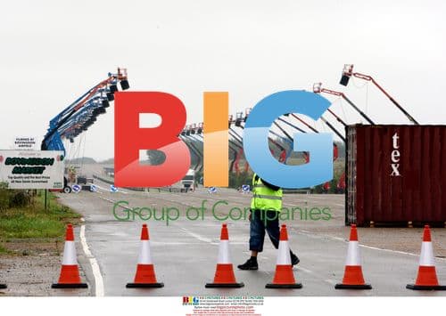 Harry Potter film set with cherry pickers