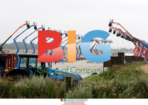 Massive Cherry Pickers on 'Harry Potter' Set