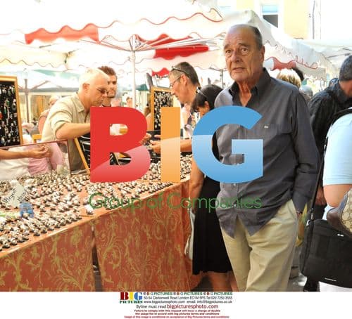 Chirac Strolling with Pinault in Saint Tropez
