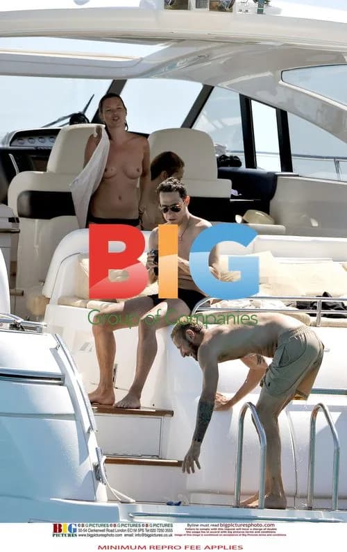 Kate Moss and friends relax on yacht in France