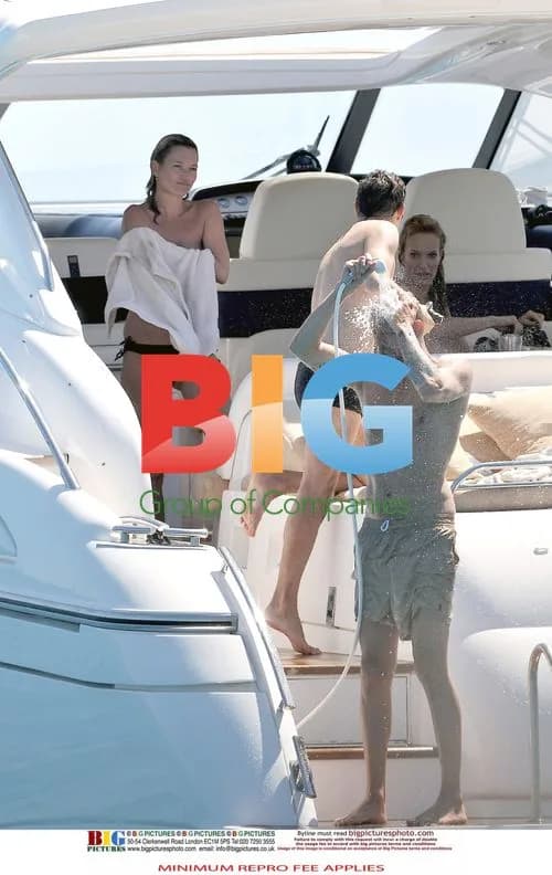 Kate Moss and friends relax on yacht in France