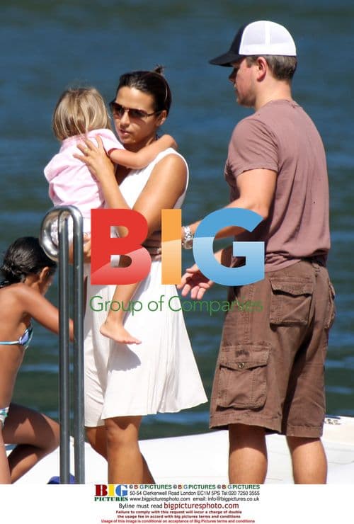 Matt Damon and Don Cheadle with family