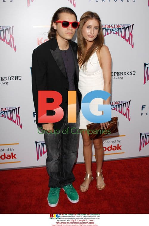 Emile Hirsch and Brianna Domont at "Taking Woodstock" Screening