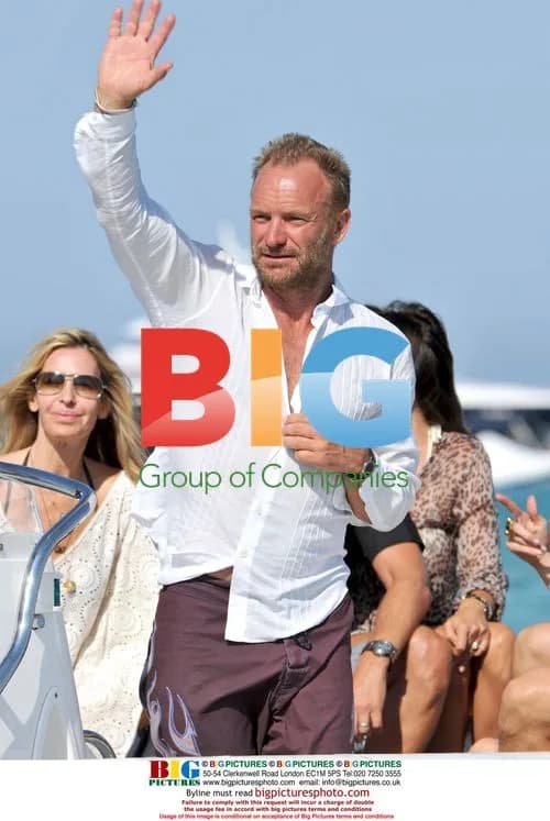 Singer Sting waves to fans in France