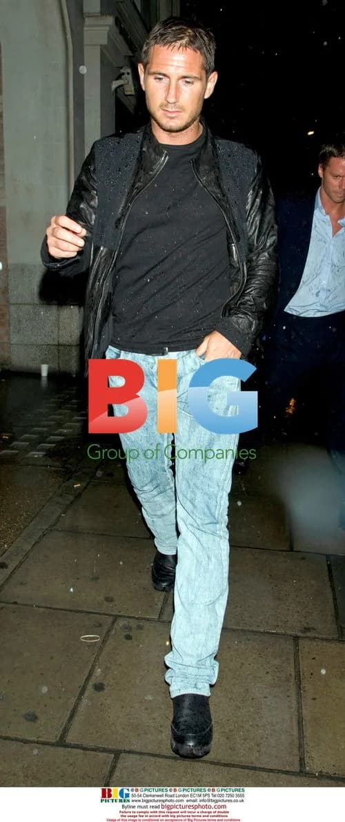 Frank Lampard leaves Nobu Berkeley in rainstorm