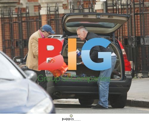 Michael Barrymore makes funny faces in West London