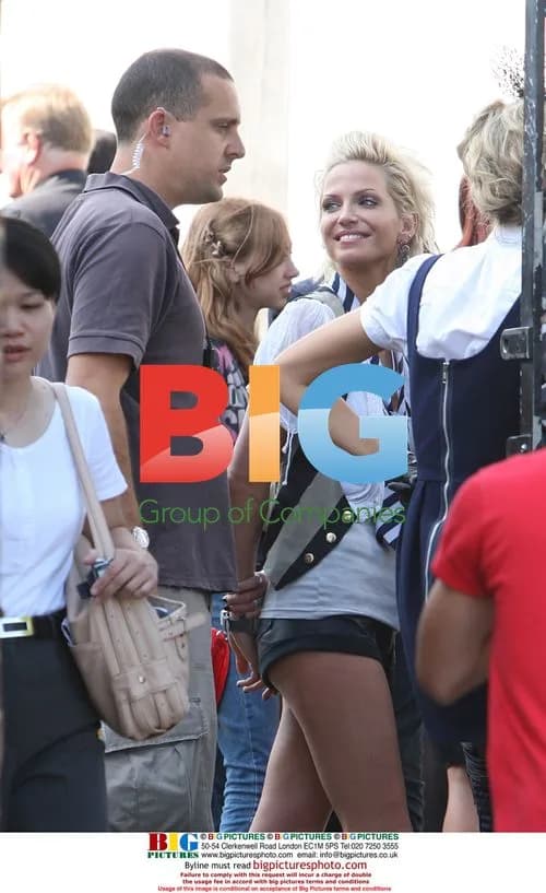 Sarah Harding on set of St Trinians