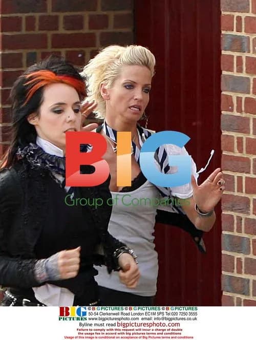 Sarah Harding on set of St Trinians movie