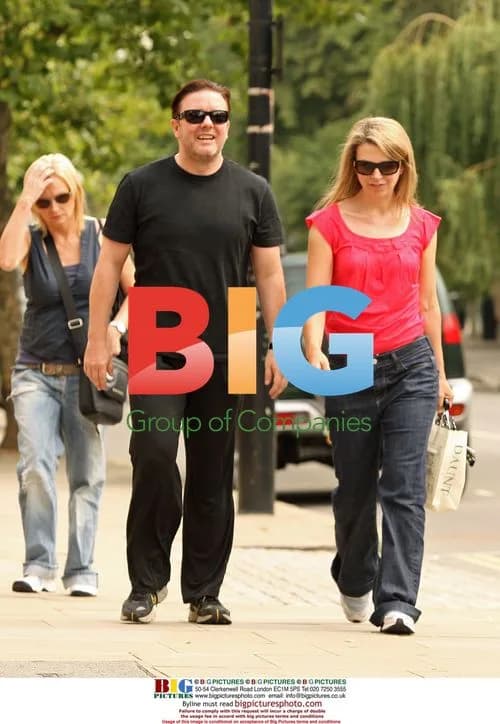 Ricky Gervais and Jane Fallon out in London
