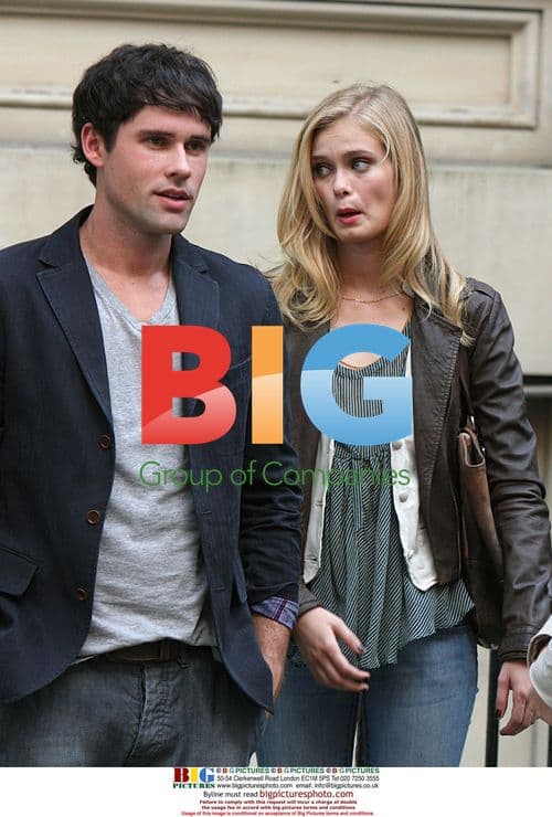 Sara Paxton and Ben Hollingsworth on TV show set