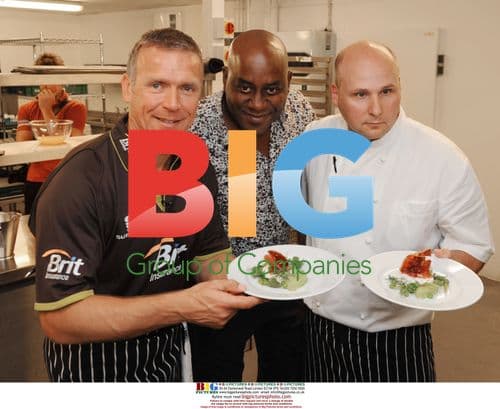 Brit Oval cook off with Alec Stewart, Ainslee Harriot and chef