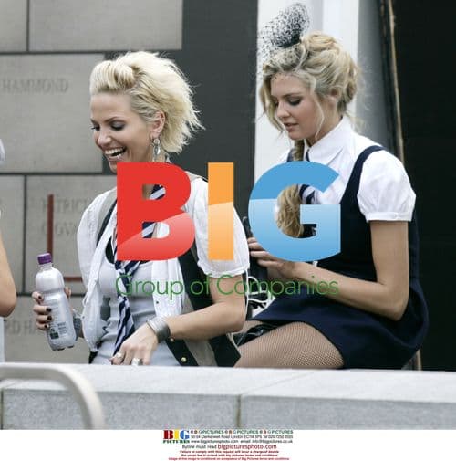 Sarah Harding and Tamsin Egerton on St Trinians 2 set