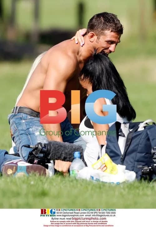 Katie Price and Alex Reid play football at stables