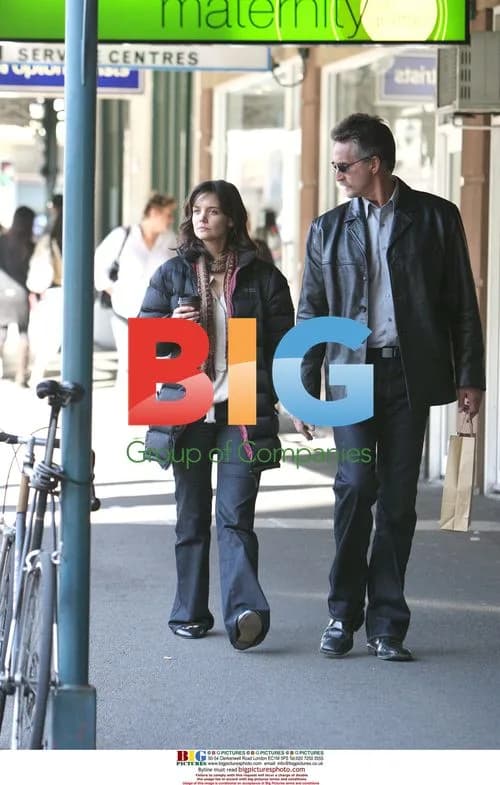 Katie Holmes takes a break while filming