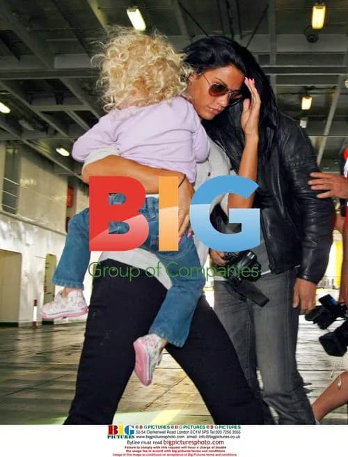 Katie Price with children on Isle of Wight ferry