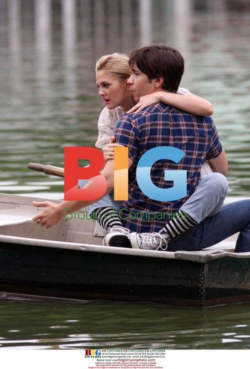 Drew Barrymore and Justin Long on 'Going the Distance' set