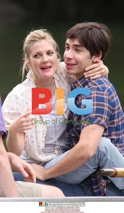 Drew Barrymore and Justin Long on 'Going the Distance' set