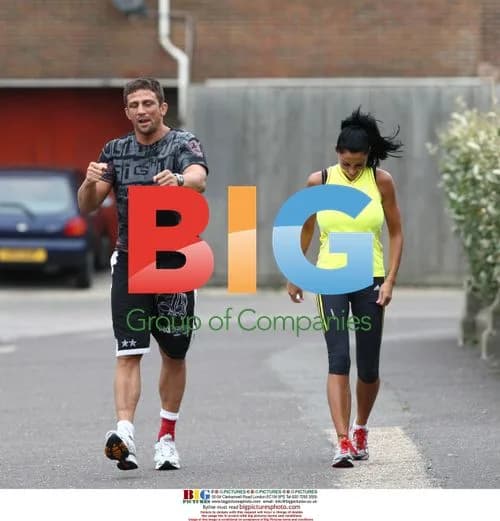 Katie Price and Alex Reid jogging in Brighton