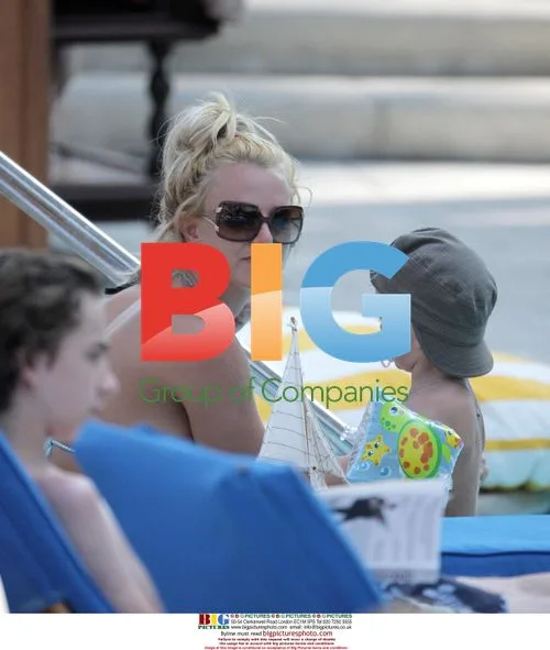 Britney Spears Enjoys Poolside Day with Sons