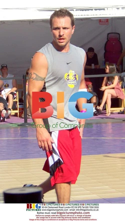 Drew Lachey plays in celebrity basketball tournament