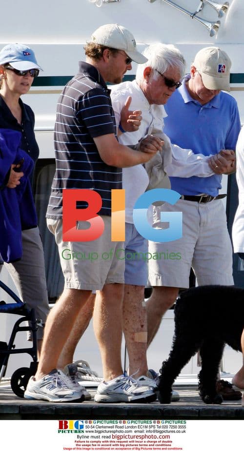 Ted Kennedy with sons on boat
