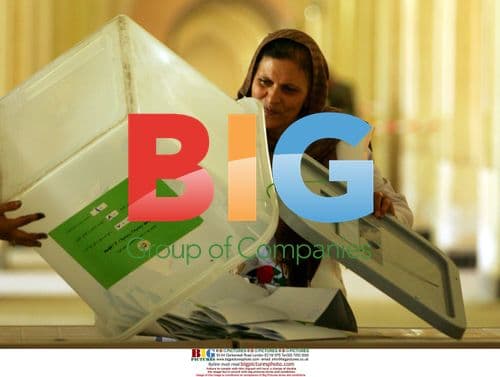 Woman counting paper ballots in Kabul