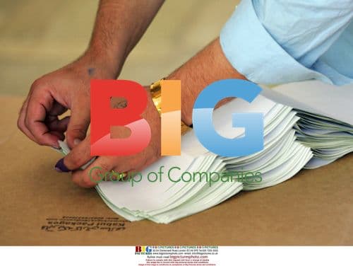 Man counting ballots after Afghan presidential election