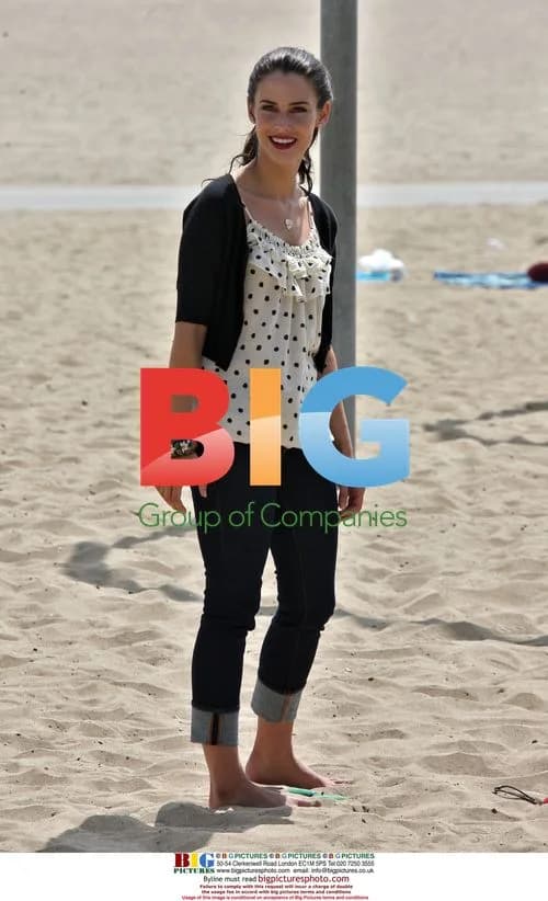 Jessica Lowndes filming 90210 beach scene in Santa Monica