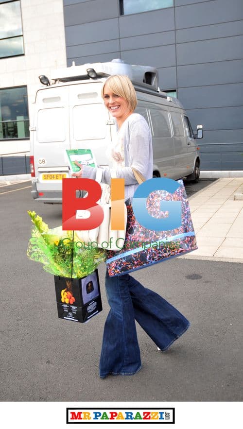 Jenni Falconer leaving Scottish TV studios