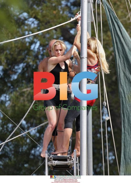 Anna Paquin and Stephen Moyer's family trapeze session