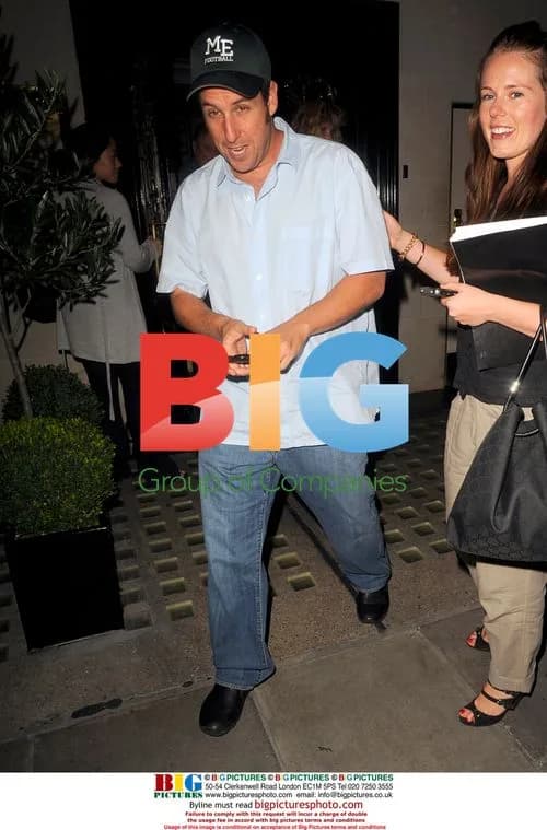 Actor Adam Sandler leaving restaurant